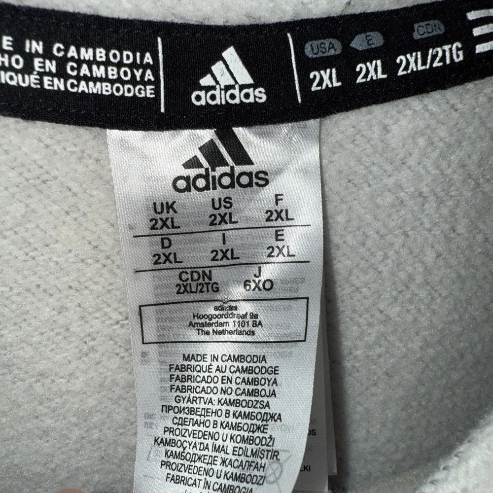 Adidas Hooded Sweatshirt Men's XXL Gray FBU Graphic Pullover